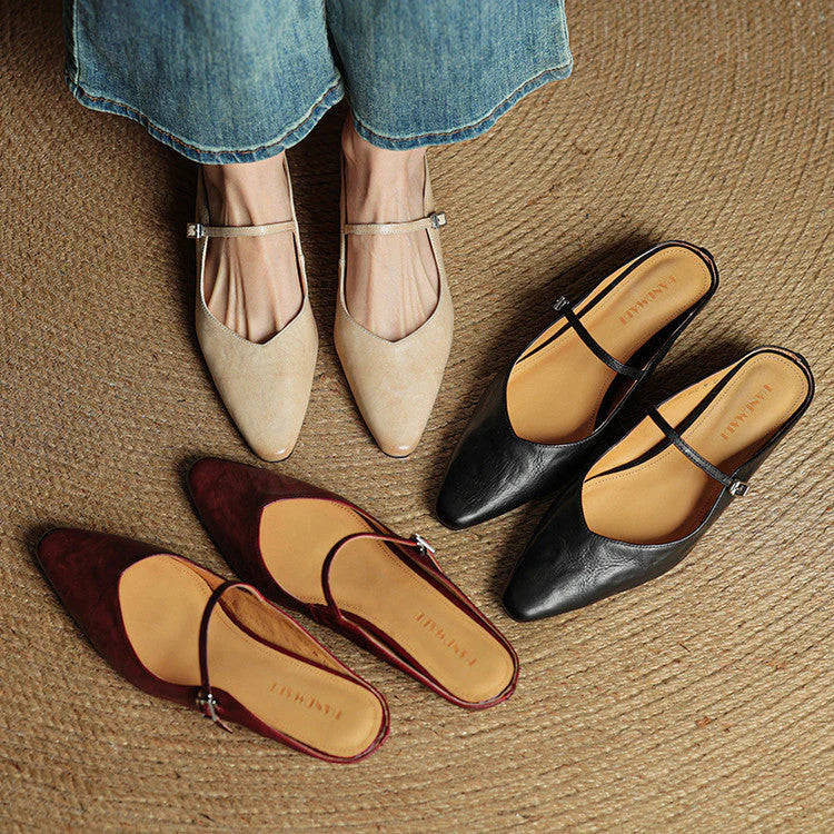 Orella – mules de cuero auténtico